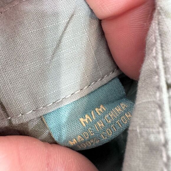 Tommy Bahama Shirt Mens Medium Button Down Cotton Palm Trees Green Top - Picture 3 of 10